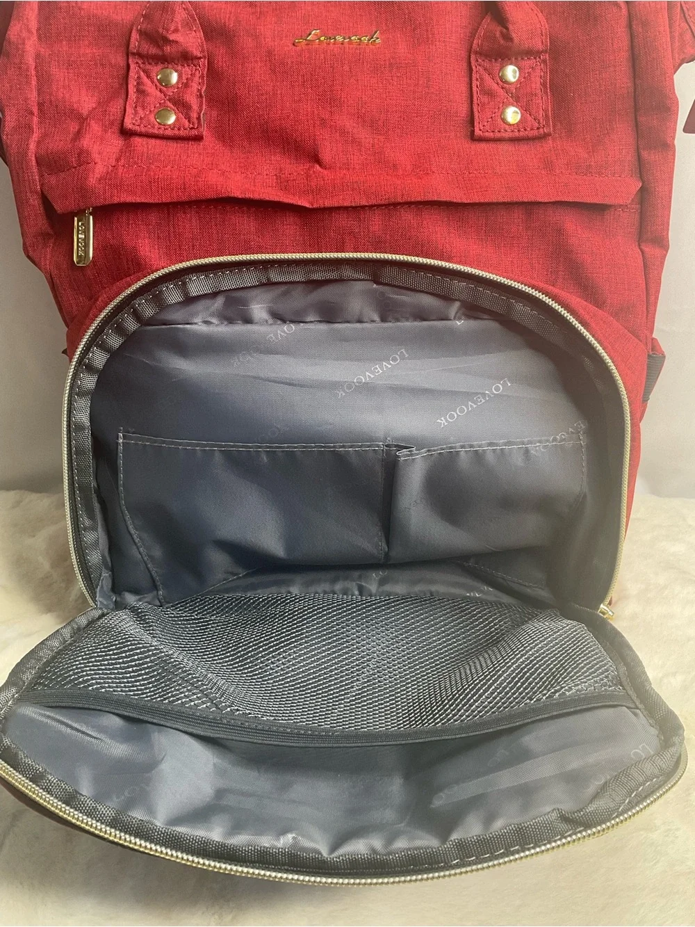 LOVEVOOK Red Travel / Diaper Backpack – Multi-Compartment Laptop & Mom Bag